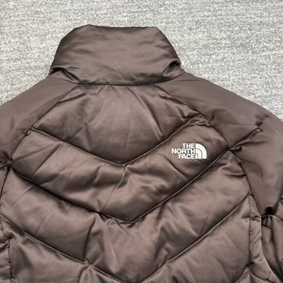 North Face Jacket Women Small Brown 550 Down Puffer Quilted Winter Coat Full Zip - Picture 14 of 15